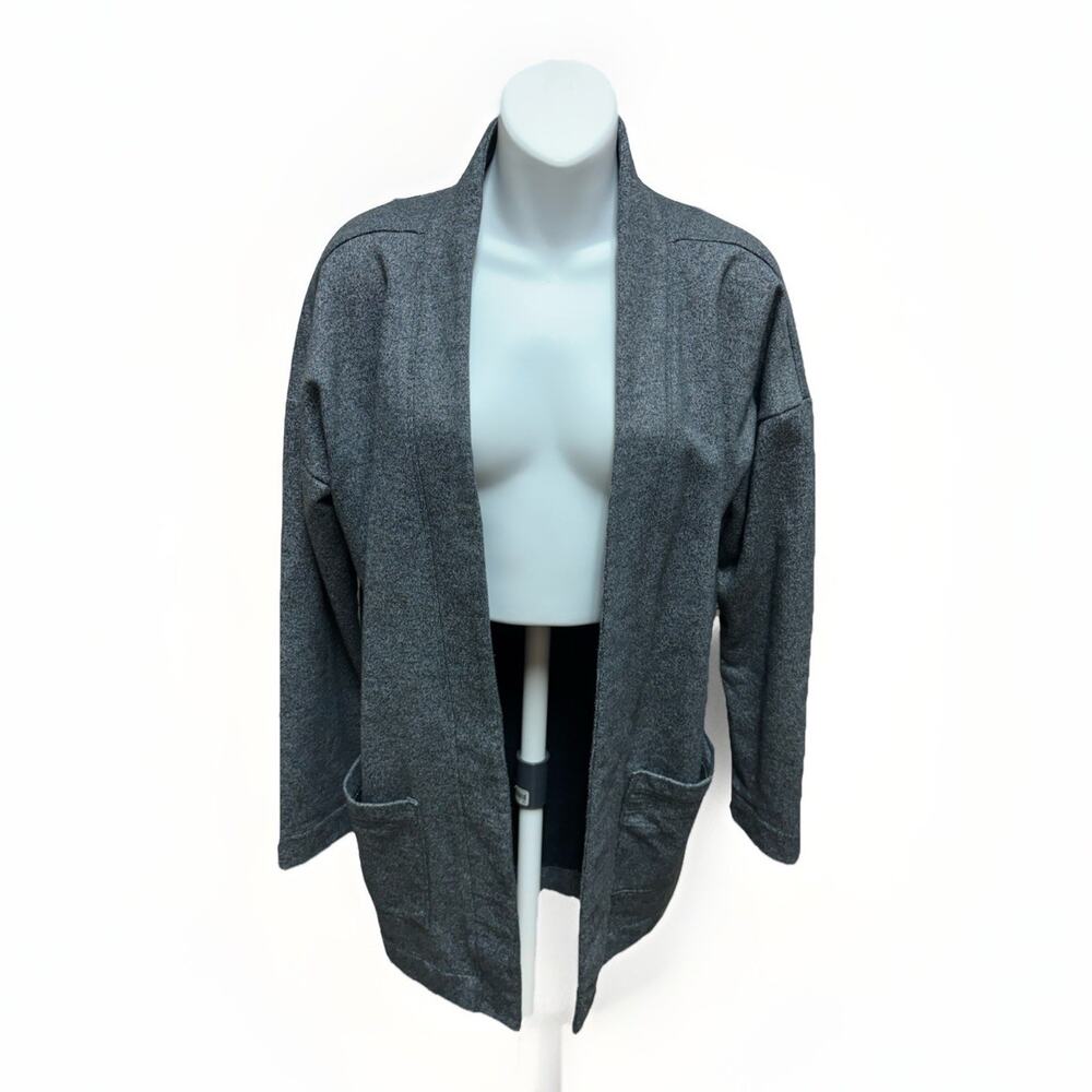 Lole Womens Cardigan Sweater Size Large Gray Open Front Oversized Knit Casual